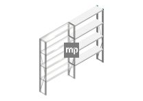 Aanbouwsectie Nedcon SF Legbordstelling 2000x1270x300mm hxbxd 4 niveaus Metaal Verzinkt 70kg Enkel